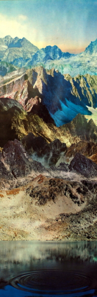 Imaginäre Berglandschaft I (2014) / 19,5cmx58cm / Papier Collage 